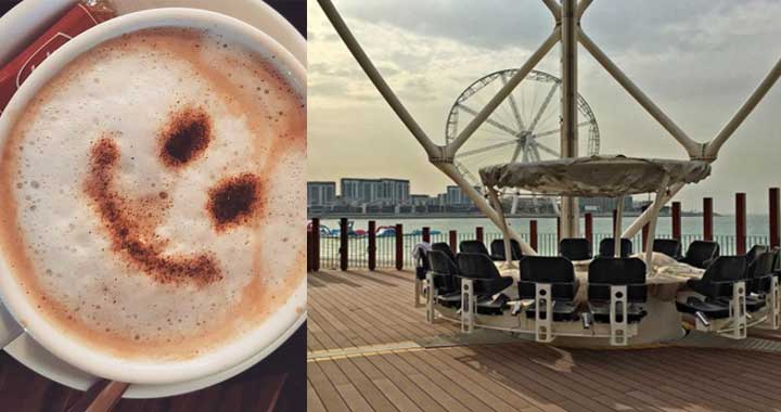 A new Sky-High Cafe 'Flying Cup' has Opened in Dubai