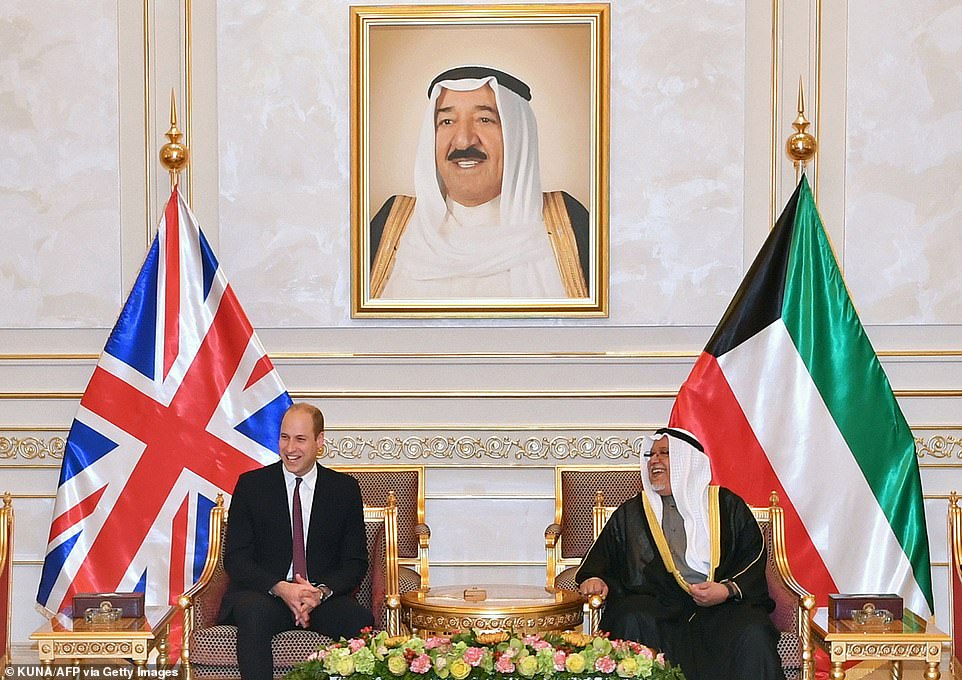 Prince William with Sheikh Ali al-Jarrah al-Sabah,
