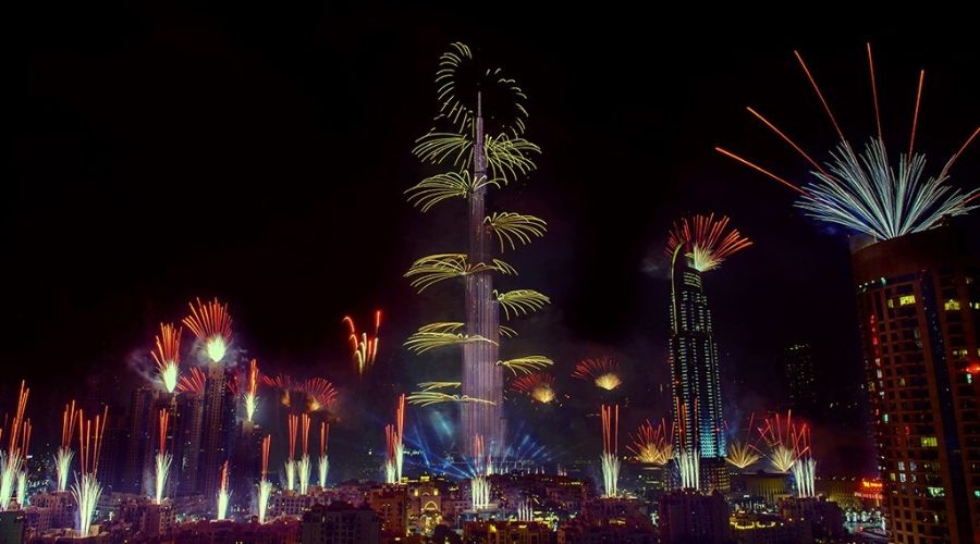 burj khalifa fireworks 2020