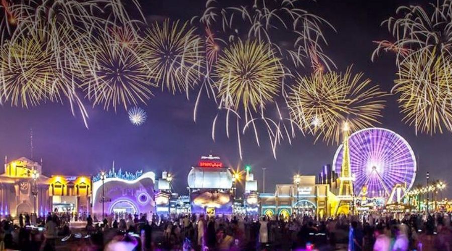 global village new year 2020 fireworks