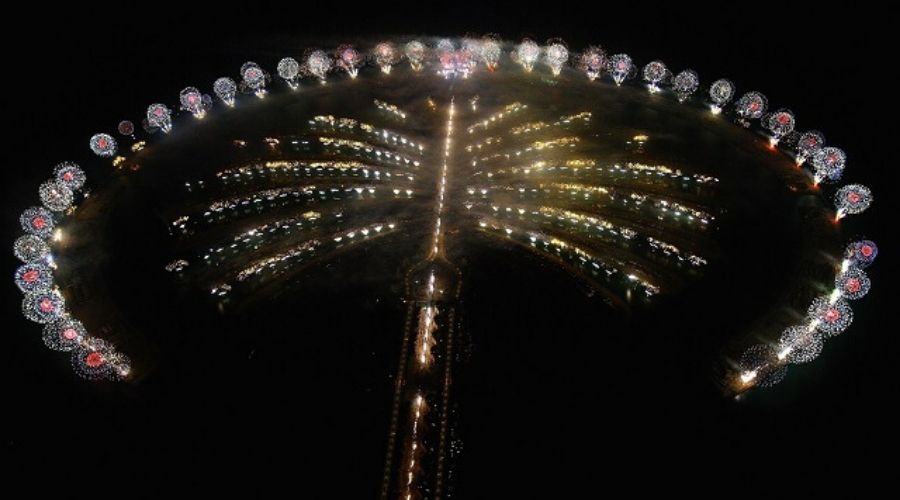 palm jumeirah fireworks 2020