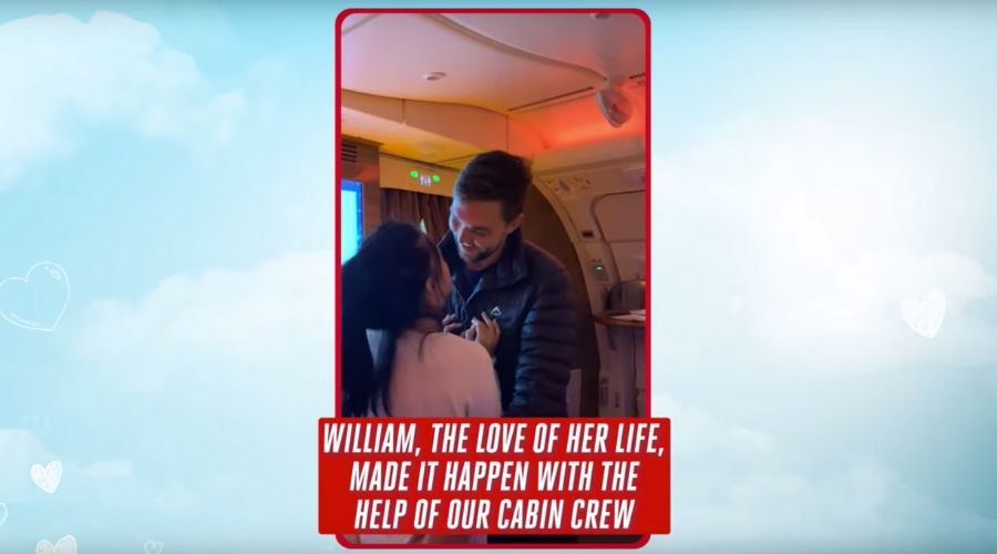 Couple gets Engaged mid air Emirates Flight on Valentine's Day
