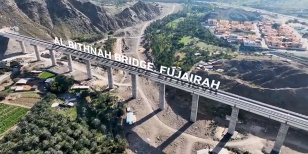 Etihad Rail shares stunning footage of a 40-metre-high bridge in Fujairah