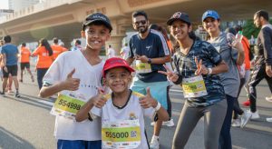 Kids during Dubai run