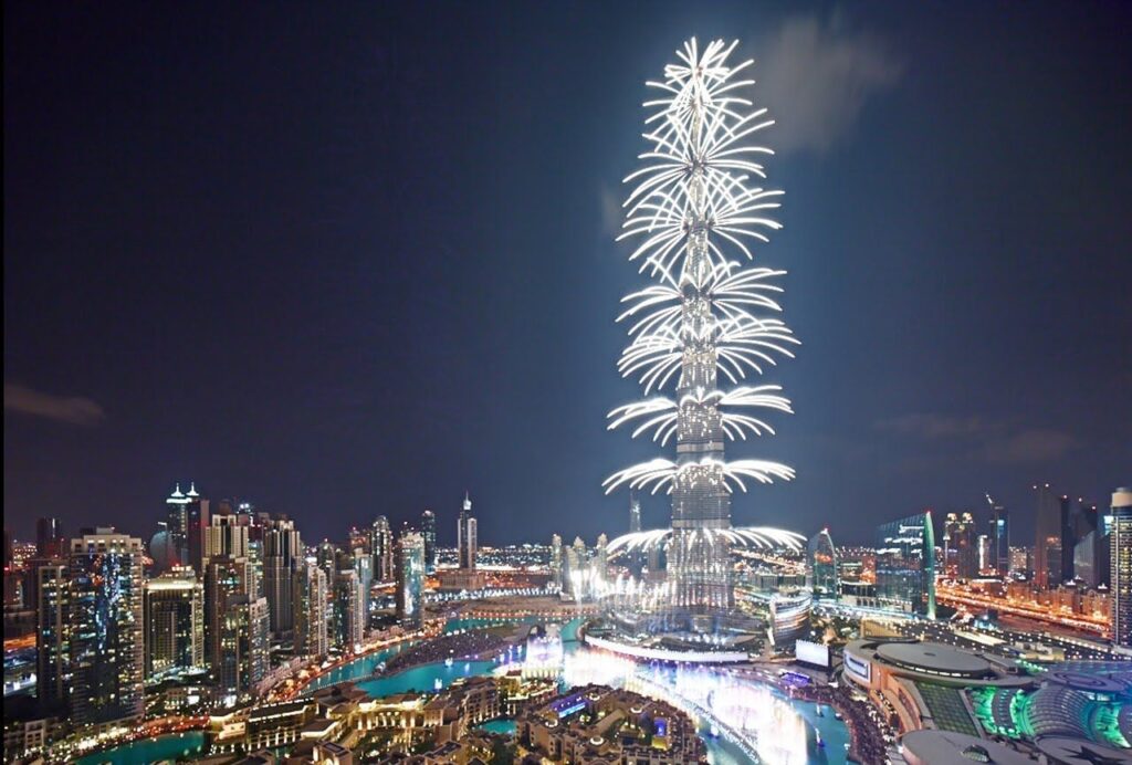 Fireworks from the Burj Khalifa on new years