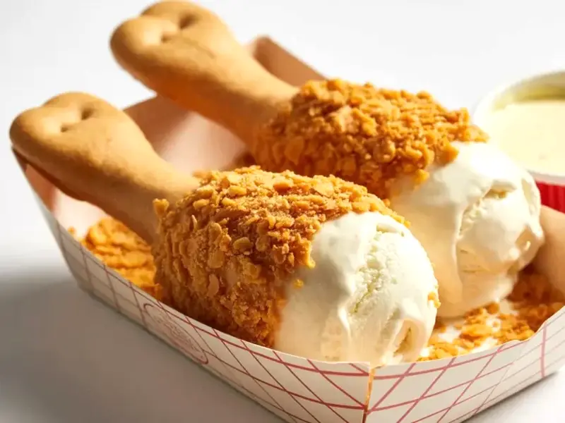 Fried Chicken Ice Cream on Noon