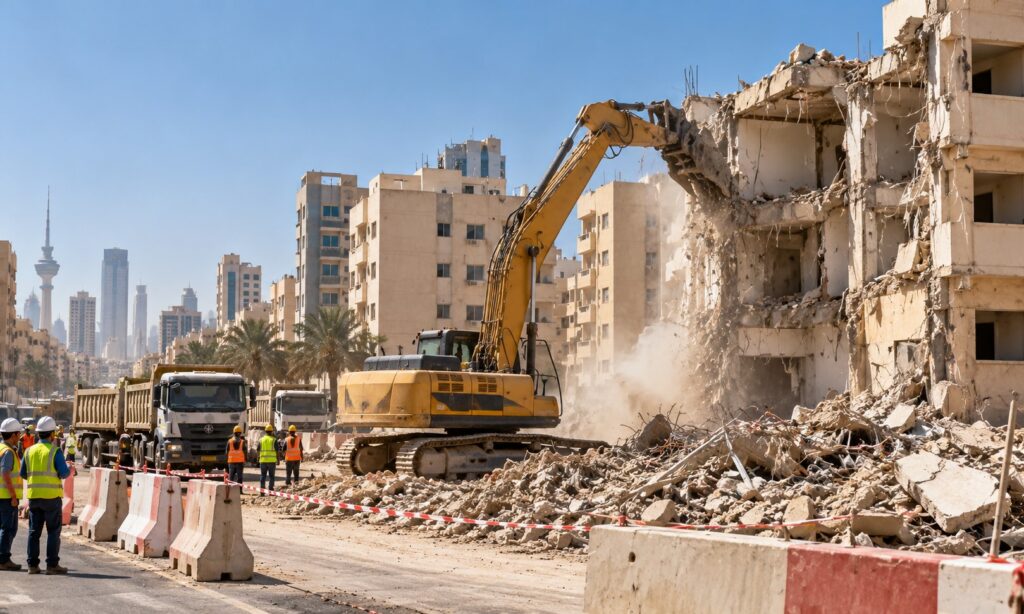 Kuwait Begins Demolishing 263 Unsafe Jleeb Buildings Kuwait Begins Demolishing 263 Unsafe Jleeb Buildings